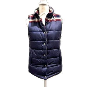 Mod-o-doc Women's Reversible Quilted Vest Navy / Plaid Flannel Size Small